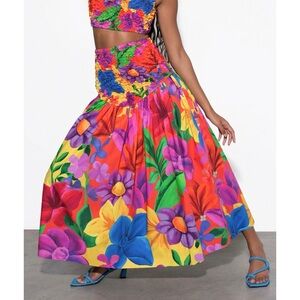 NWOT Mara Hoffman Midi Popcorn Floral Nicole Skirt
